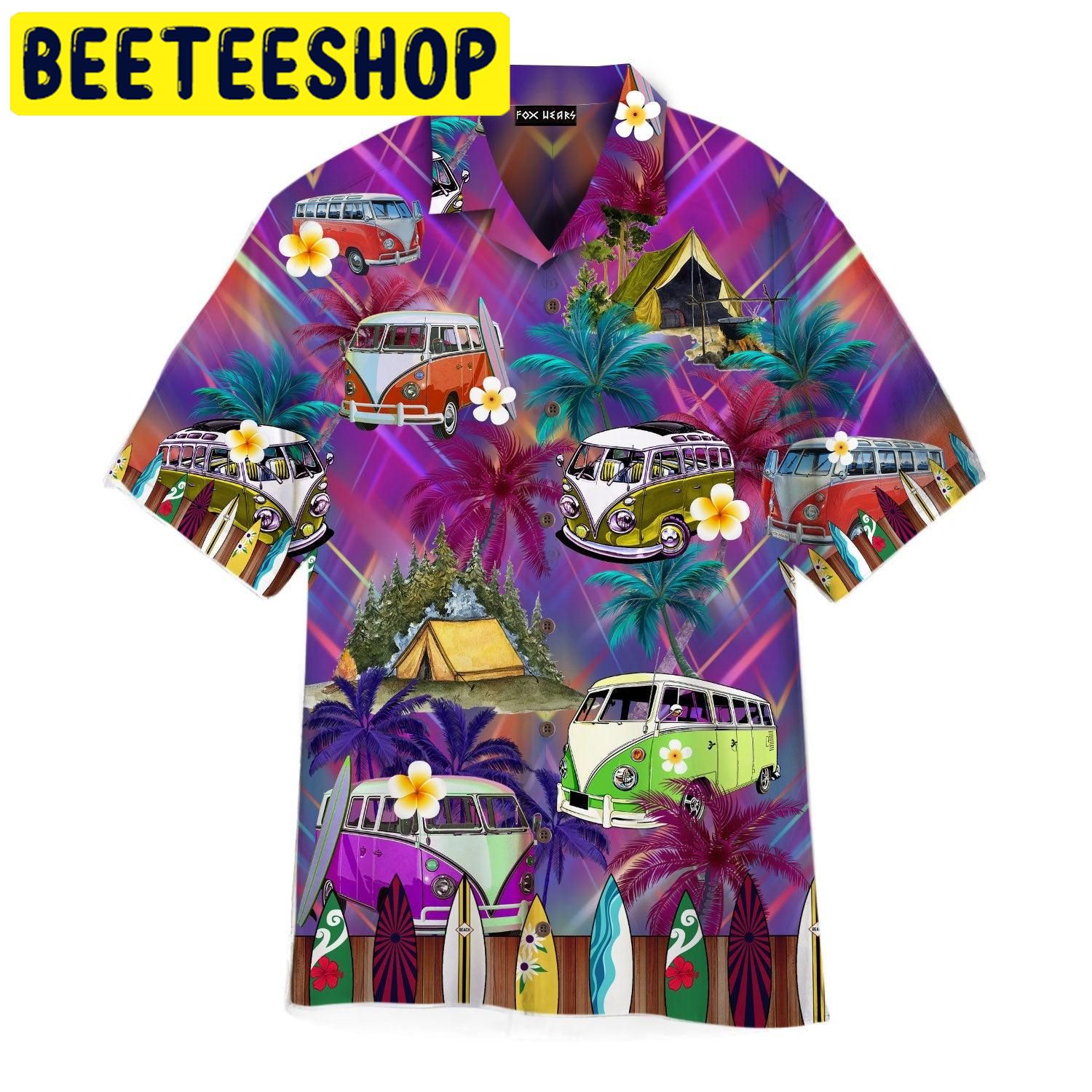Hippie Van Bus Hawaiian Shirt Hippie Van Bus Hawaiian Shirt