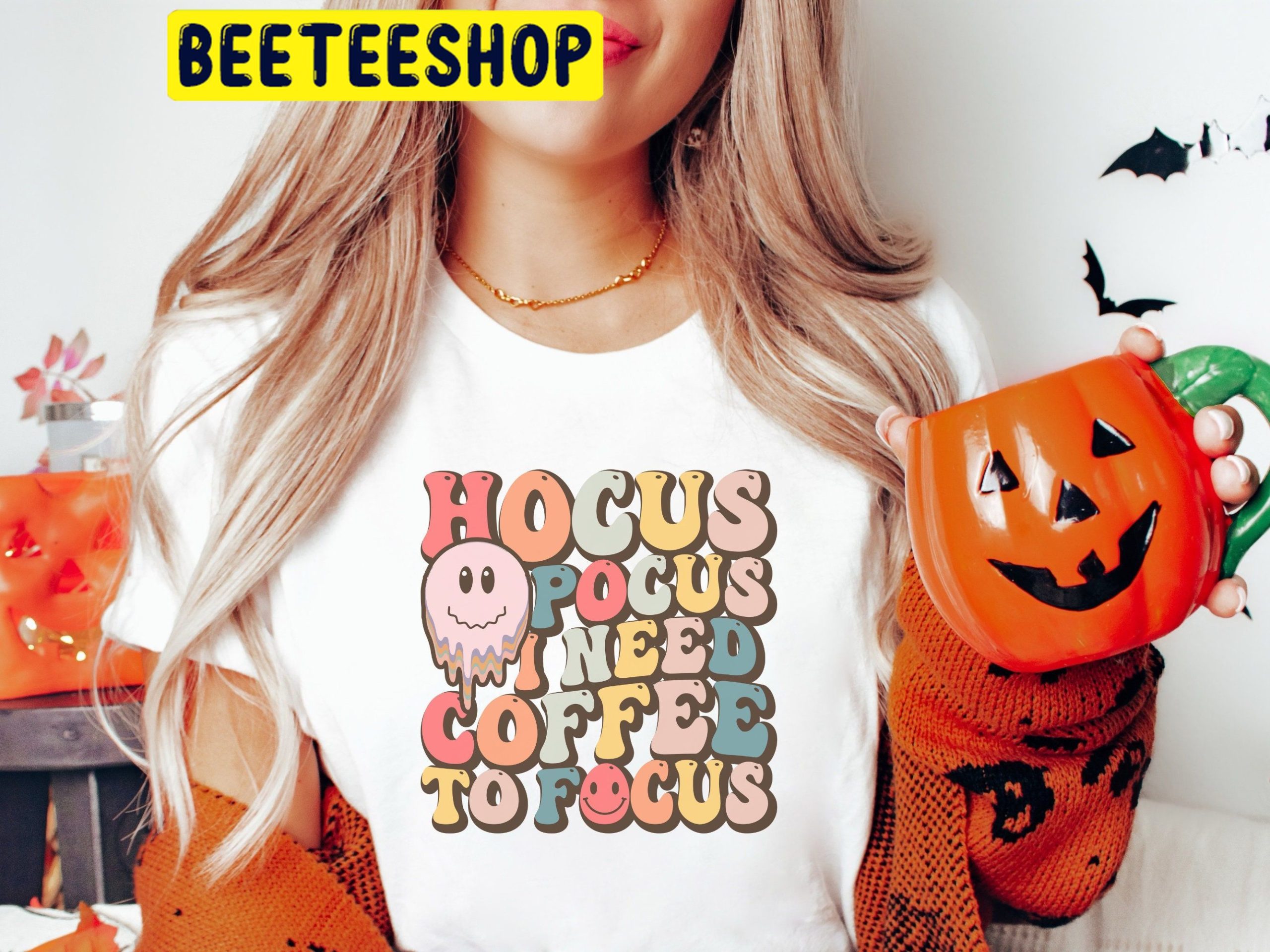 Hocus Pocus I Need Coffee To Focus Retro HalloweenTrending Unisex Shirt Hocus Pocus I Need Coffee To Focus Retro HalloweenTrending Unisex Shirt