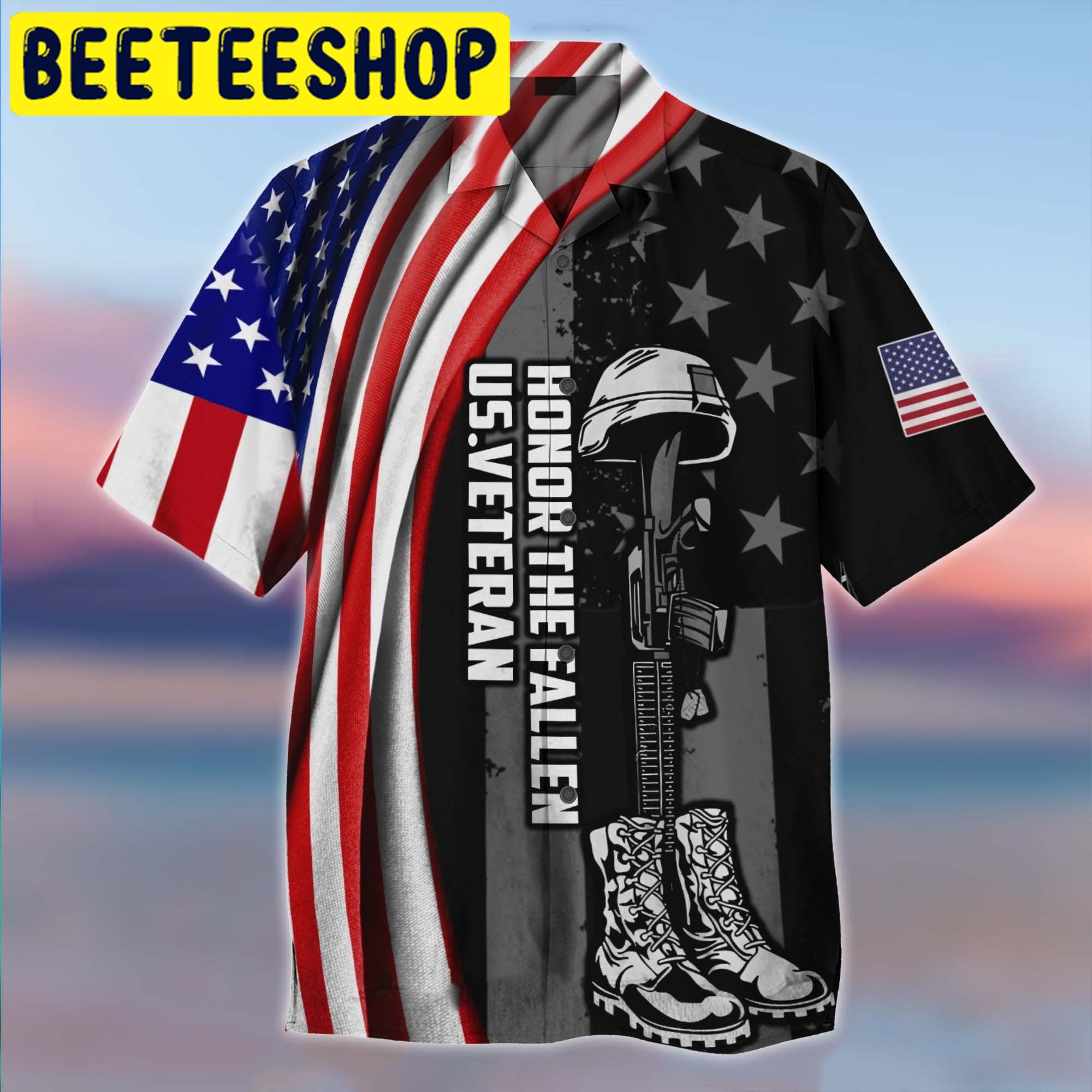 Honor The Fallen US Veteran Hawaiian Shirt Honor The Fallen US Veteran Hawaiian Shirt