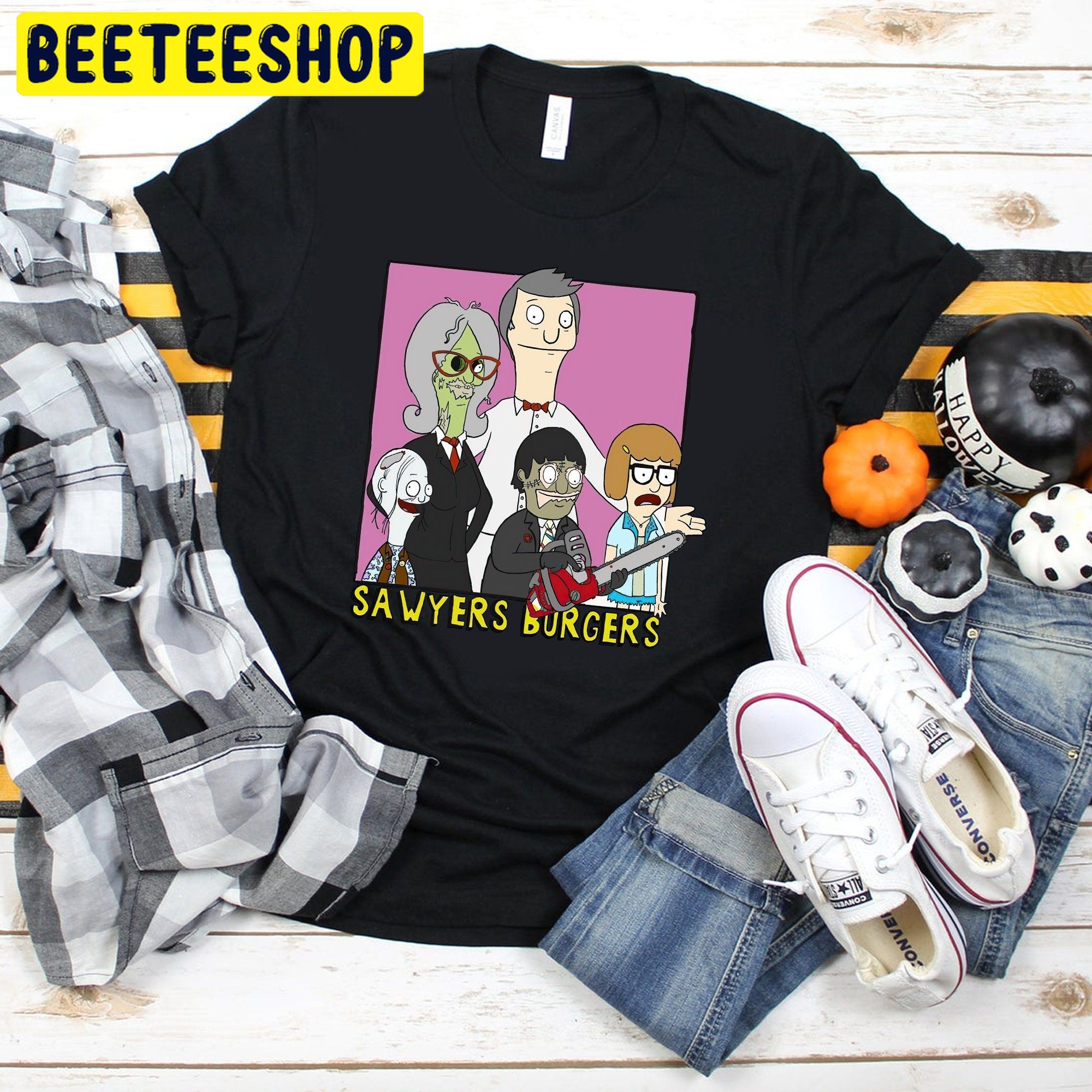 Horror Bobs Burger Family Michael Myers Trending Unisex Shirt Horror Bobs Burger Family Michael Myers Trending Unisex Shirt