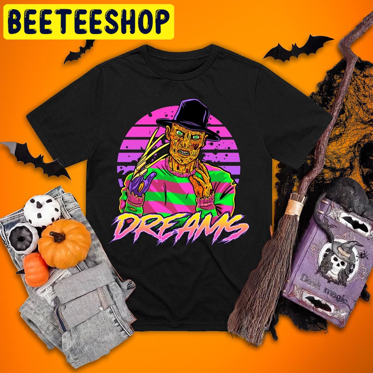 Horror Character Synth Dreams Freddy Krueger Halloween Trending Unisex T-Shirt Horror Character Synth Dreams Freddy Krueger Halloween Trending Unisex T-Shirt