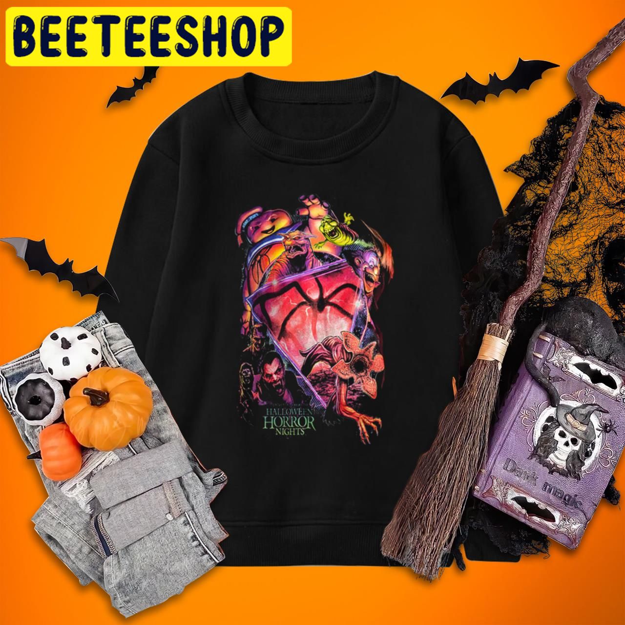 Horror Nights Monster And Spider Scary Halloween Trending Unisex T-Shirt Horror Nights Monster And Spider Scary Halloween Trending Unisex T-Shirt