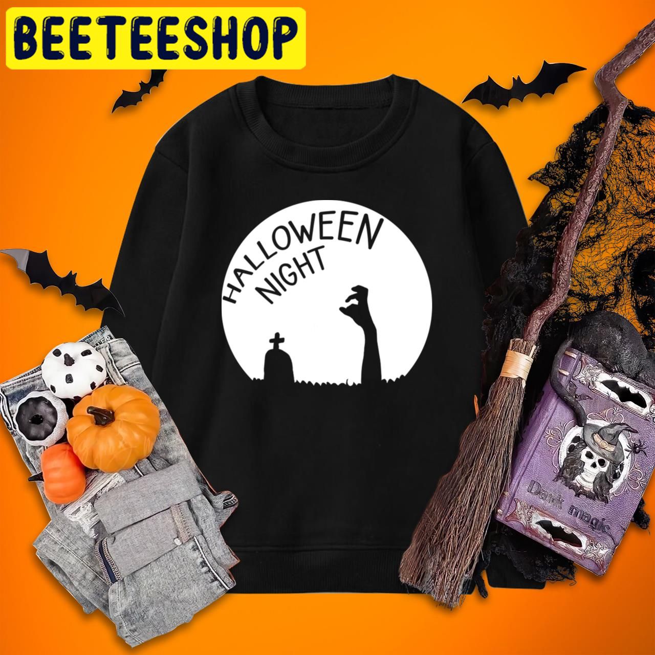 Horror Nights The Scary Hand And Tombstone Halloween Trending Unisex T-Shirt Horror Nights The Scary Hand And Tombstone Halloween Trending Unisex T-Shirt