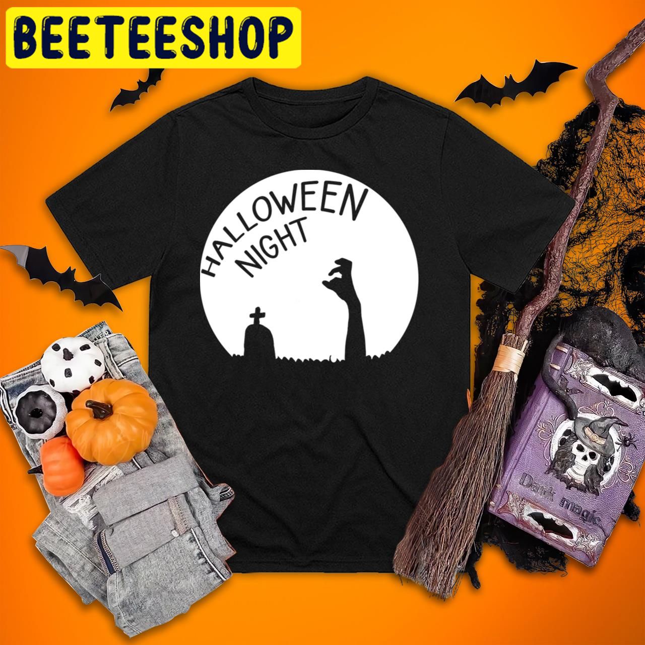 Horror Nights The Scary Hand And Tombstone Halloween Trending Unisex T-Shirt Horror Nights The Scary Hand And Tombstone Halloween Trending Unisex T-Shirt