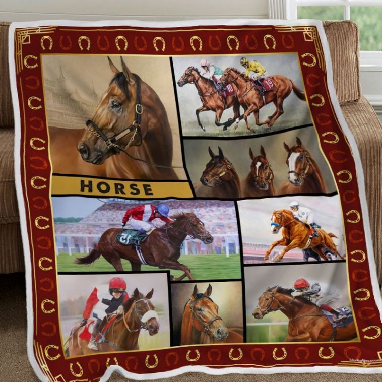 Horse Racing Comfy Sofa Throw Blanket Horse Racing Comfy Sofa Throw Blanket