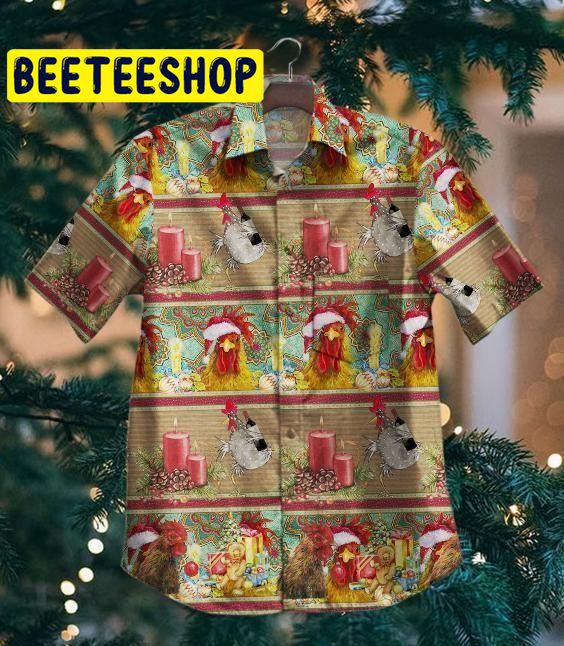 Hot Chicken Christmas Hawaiian Shirt Hot Chicken Christmas Hawaiian Shirt