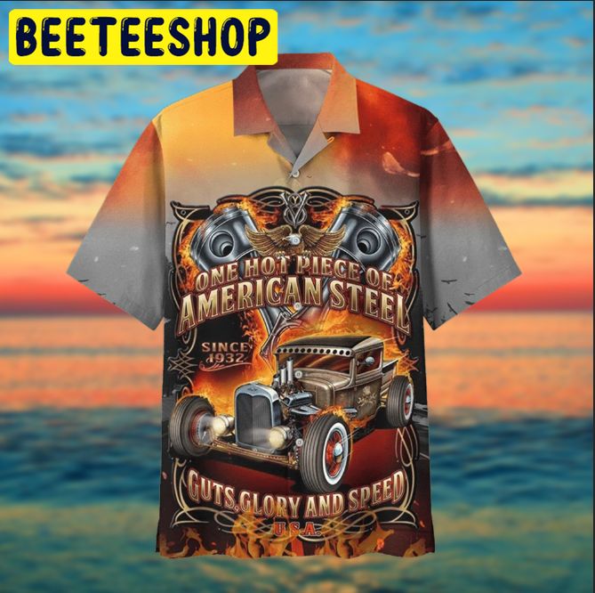 Hot Rod One Hot Piece Of American Steel Hawaiian Shirt Hot Rod One Hot Piece Of American Steel Hawaiian Shirt