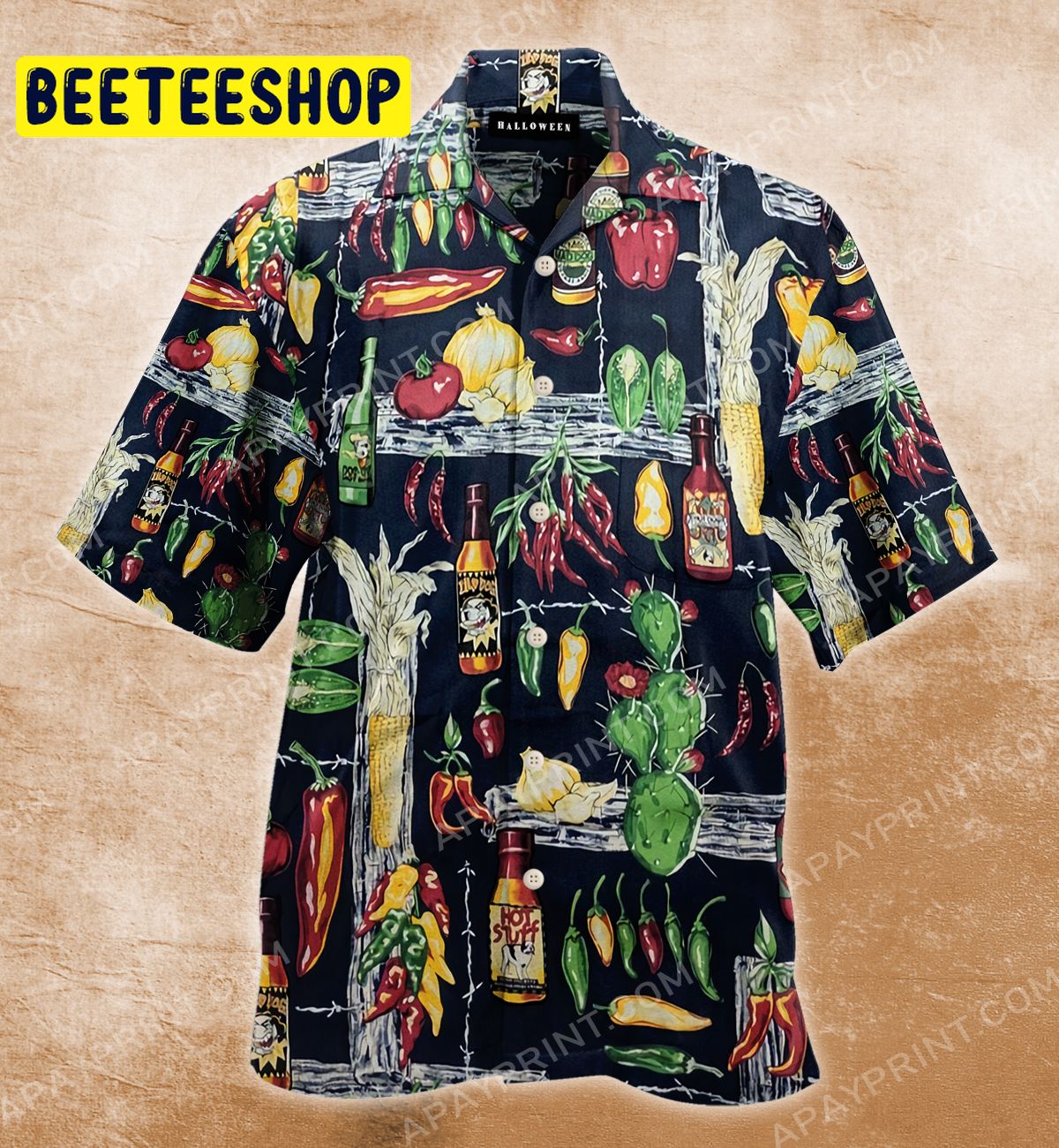 Hot Sauce Peppers Mexican Food Floral Surf Trending Hawaiian Shirt Hot Sauce Peppers Mexican Food Floral Surf Trending Hawaiian Shirt