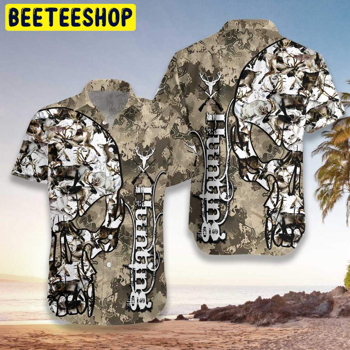 Hunting Camo And Skull Trending Hawaiian Shirt Hunting Camo And Skull Trending Hawaiian Shirt