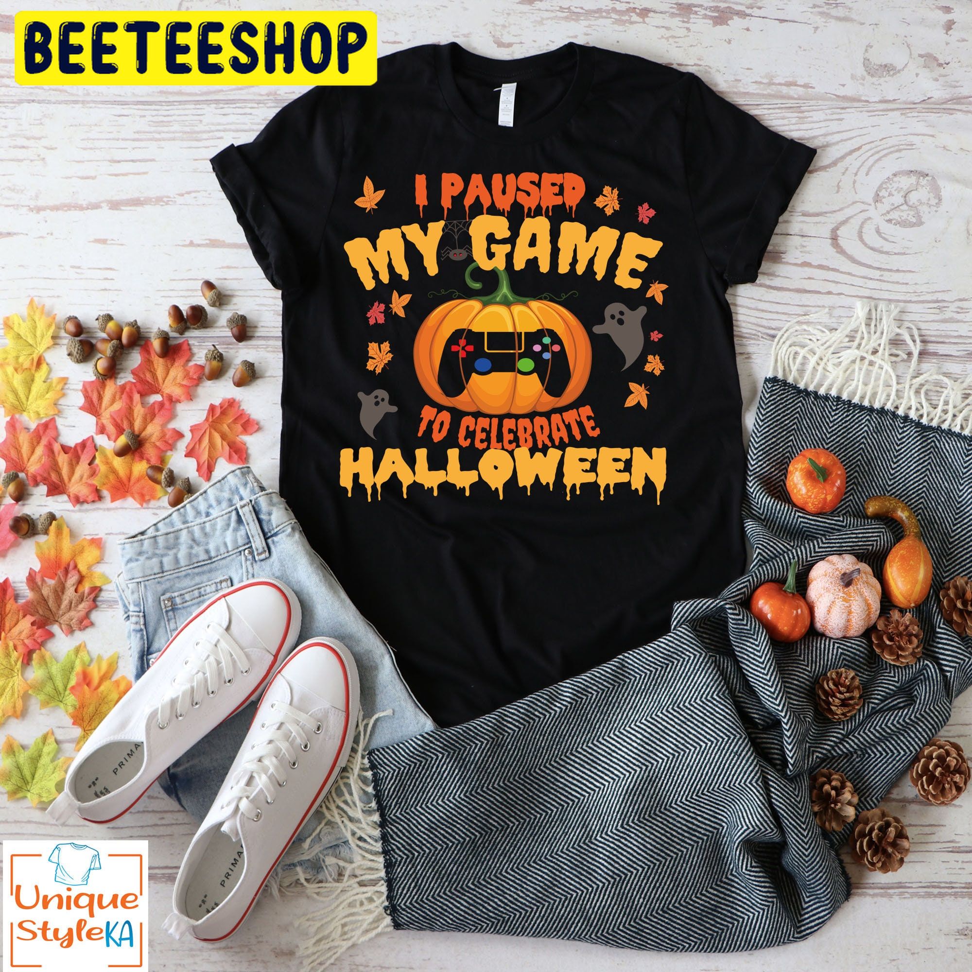 I Paused My Game To Celebrate Halloween Video Games Lover Trending Unisex Shirt I Paused My Game To Celebrate Halloween Video Games Lover Trending Unisex Shirt