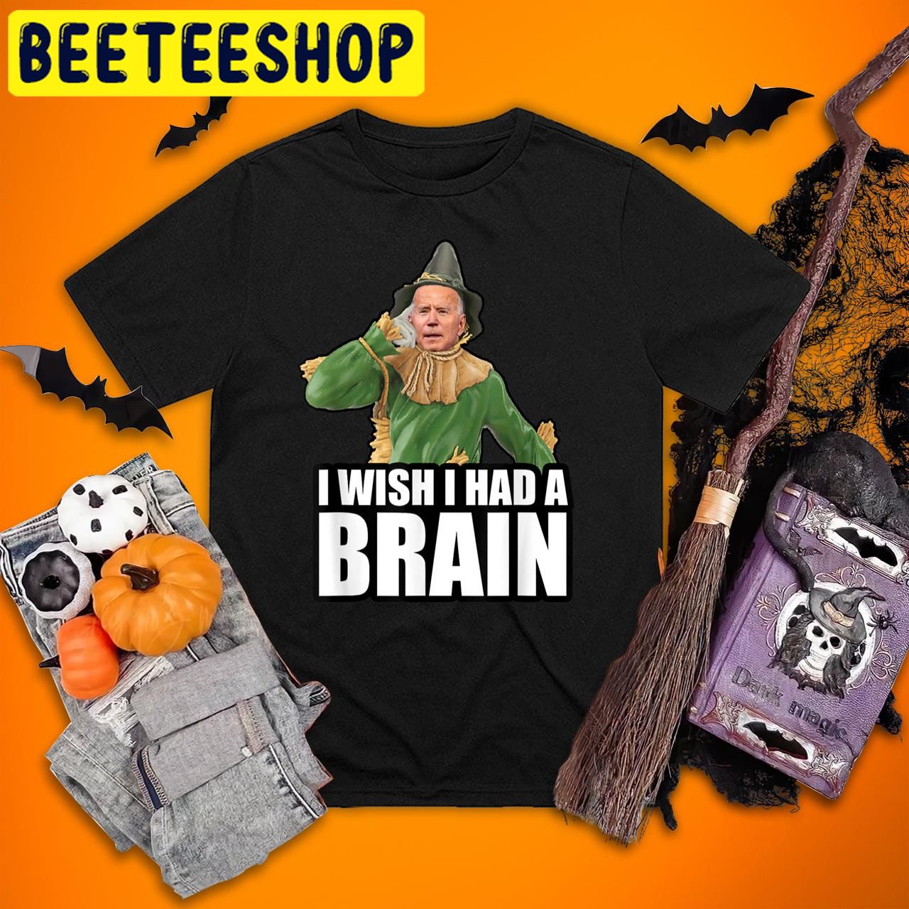 I Wish I Had A Brain Biden Anti Biden Scarecrow Halloween Trending Unisex T-Shirt I Wish I Had A Brain Biden Anti Biden Scarecrow Halloween Trending Unisex T-Shirt
