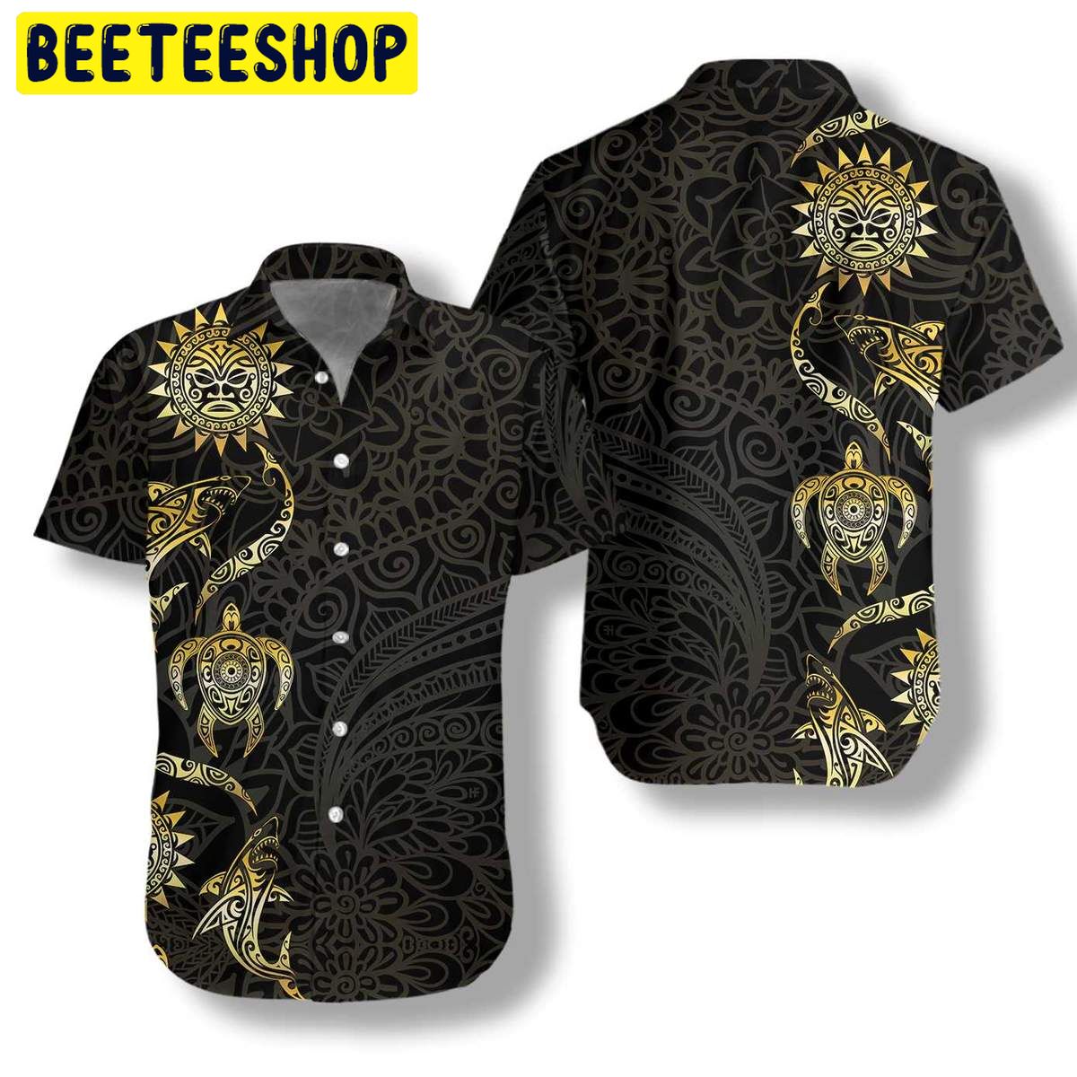In The Ocean Polynesian Pattern Trending Hawaiian Shirt In The Ocean Polynesian Pattern Trending Hawaiian Shirt