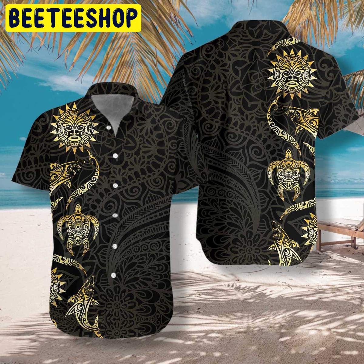 In The Ocean Polynesian Pattern Trending Hawaiian Shirt In The Ocean Polynesian Pattern Trending Hawaiian Shirt
