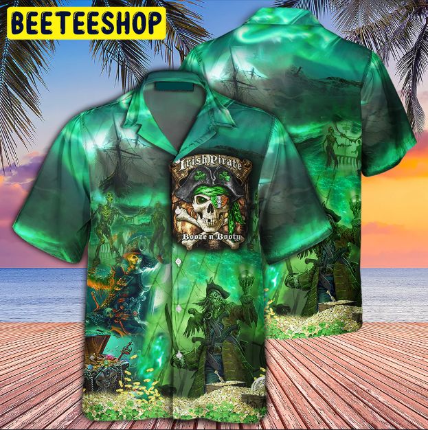 Irish Pirate Booze And Booty Trending Hawaiian Shirt Irish Pirate Booze And Booty Trending Hawaiian Shirt