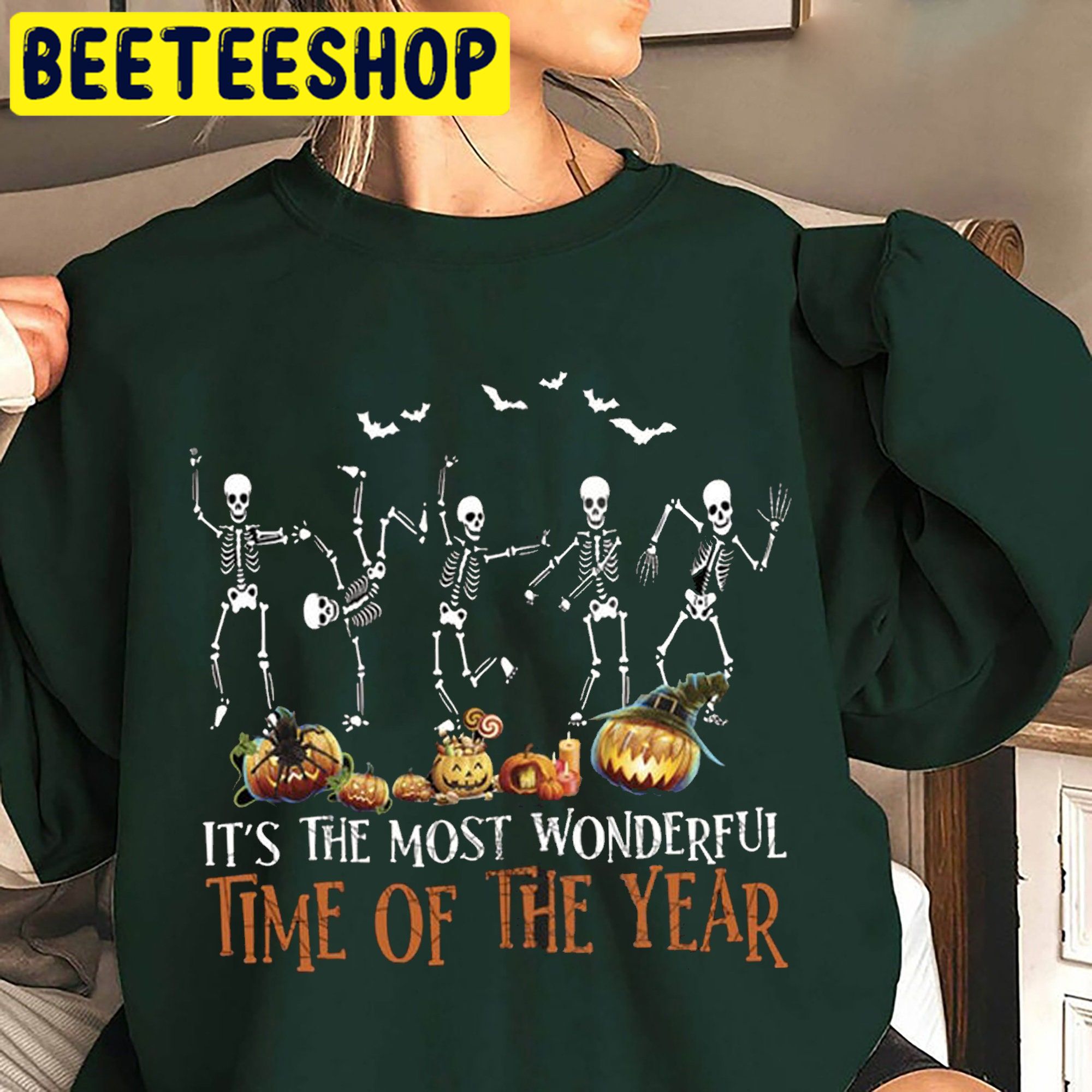 It's The Most Wonderful Time Of The Year Dancing Skeleton Halloween Trending Unisex Shirt It's The Most Wonderful Time Of The Year Dancing Skeleton Halloween Trending Unisex Shirt