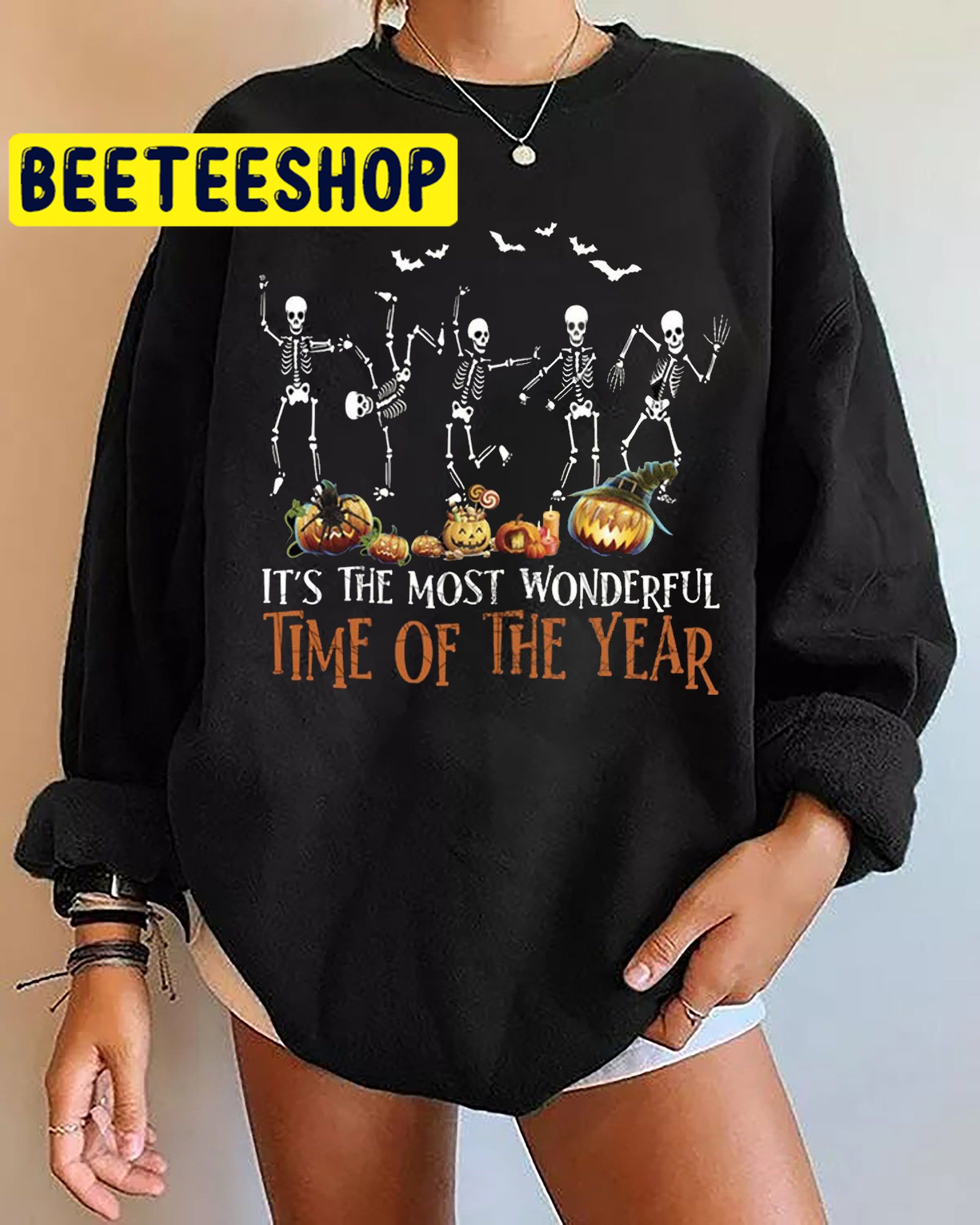 It's The Most Wonderful Time Of The Year Dancing Skeleton Halloween Trending Unisex Shirt It's The Most Wonderful Time Of The Year Dancing Skeleton Halloween Trending Unisex Shirt
