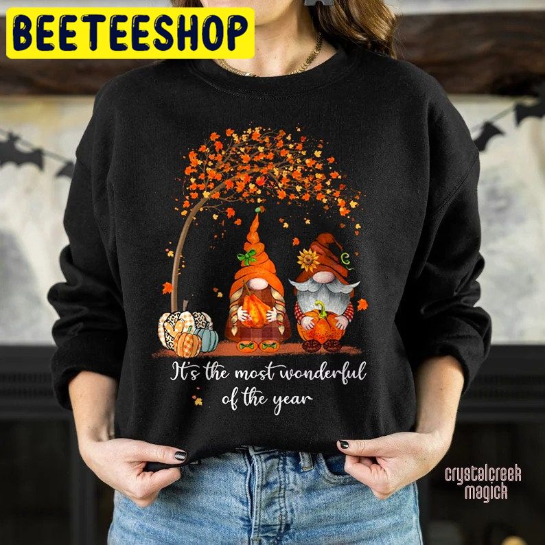 It's The Most Wonderful Time Of The Year Retro Gnomes Sunflower Halloween Trending Unisex Shirt It's The Most Wonderful Time Of The Year Retro Gnomes Sunflower Halloween Trending Unisex Shirt