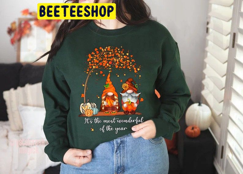 It's The Most Wonderful Time Of The Year Retro Gnomes Sunflower Halloween Trending Unisex Shirt It's The Most Wonderful Time Of The Year Retro Gnomes Sunflower Halloween Trending Unisex Shirt