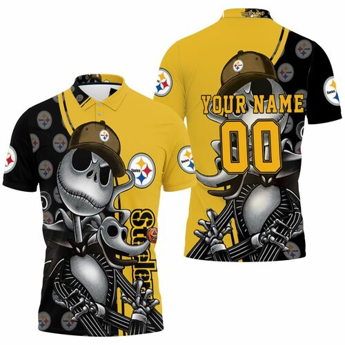 Jack Skellington Pittsburgh Steelers Personalized 3D All Over Print Polo Shirt Jack Skellington Pittsburgh Steelers Personalized 3D All Over Print Polo Shirt