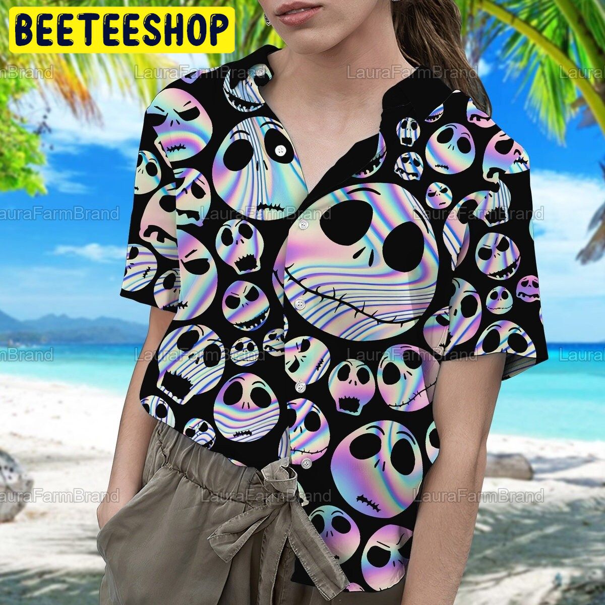 Jack Skellington The Nightmares Before Christmast Halloween Trending Hawaiian Shirt Jack Skellington The Nightmares Before Christmast Halloween Trending Hawaiian Shirt