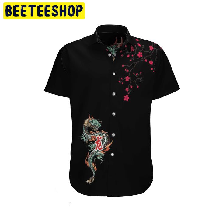 Japanese Dragon Sakura Trending Hawaiian Shirt Japanese Dragon Sakura Trending Hawaiian Shirt