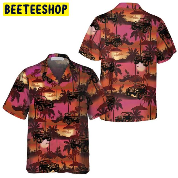 Jeep Tropical Sunset Pattern Trending Hawaiian Shirt Jeep Tropical Sunset Pattern Trending Hawaiian Shirt