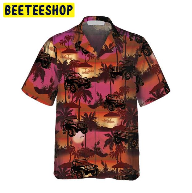 Jeep Tropical Sunset Pattern Trending Hawaiian Shirt Jeep Tropical Sunset Pattern Trending Hawaiian Shirt