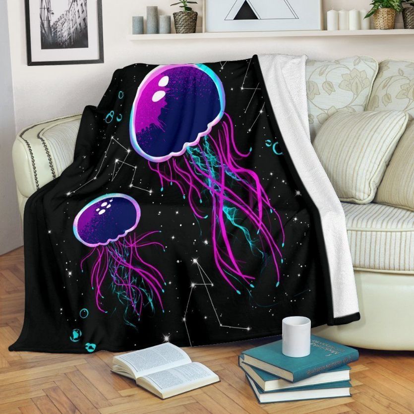 Jellyfish For Sea Lover Fleece Blanket Throw Blanket Jellyfish For Sea Lover Fleece Blanket Throw Blanket