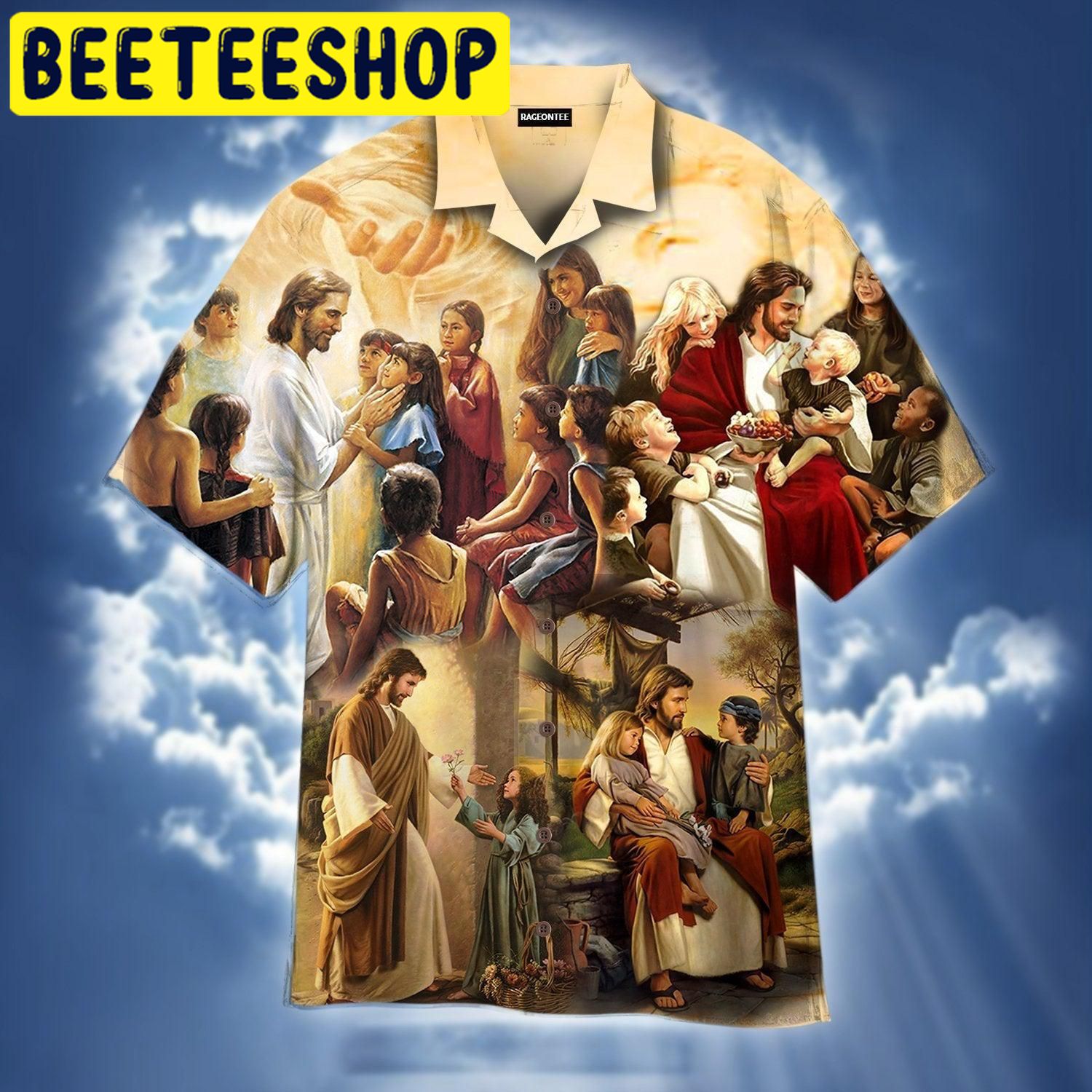 Jesus And Children From Around The World Hawaiian Shirt Jesus And Children From Around The World Hawaiian Shirt