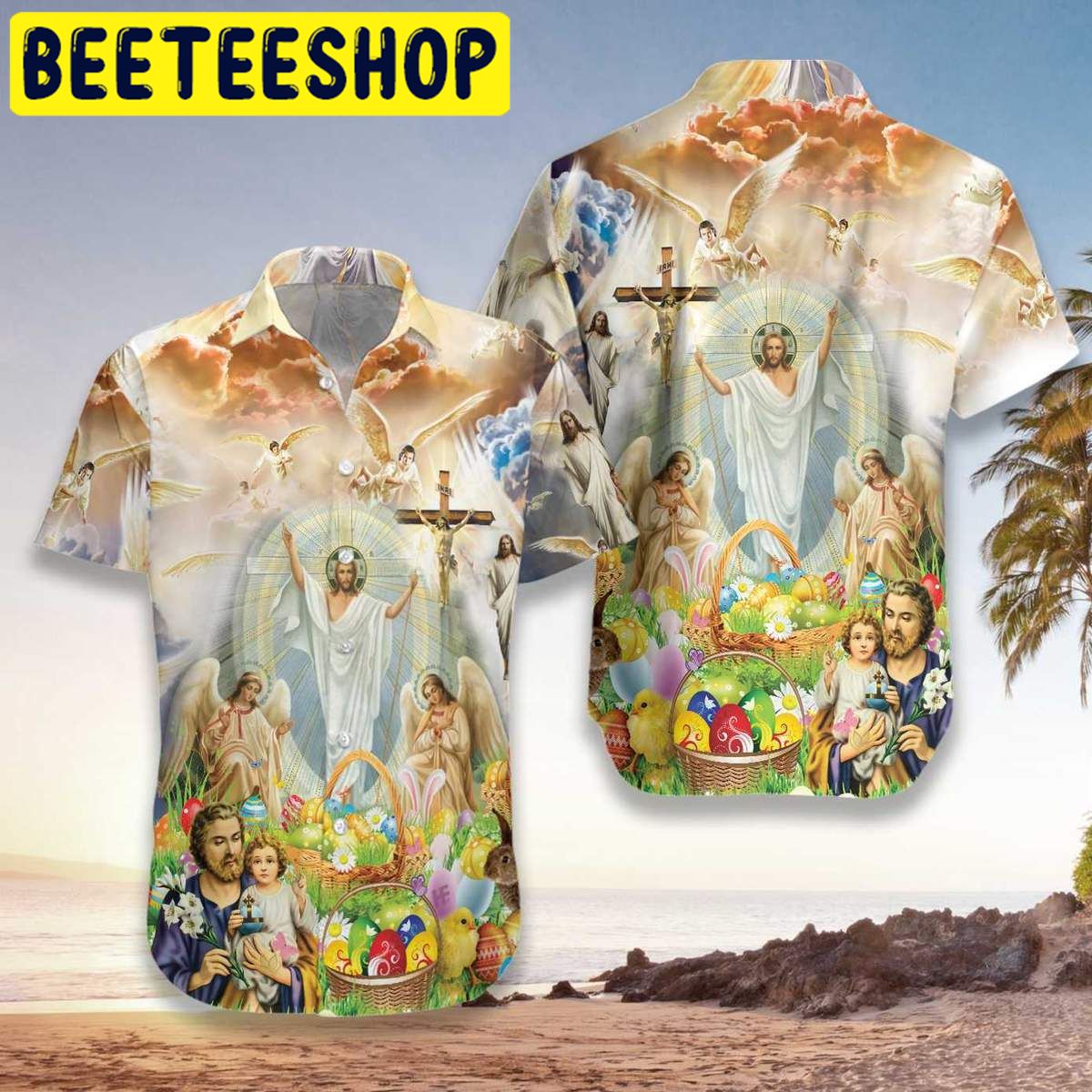 Jesus Happy Easter Hawaiian Shirt Jesus Happy Easter Hawaiian Shirt