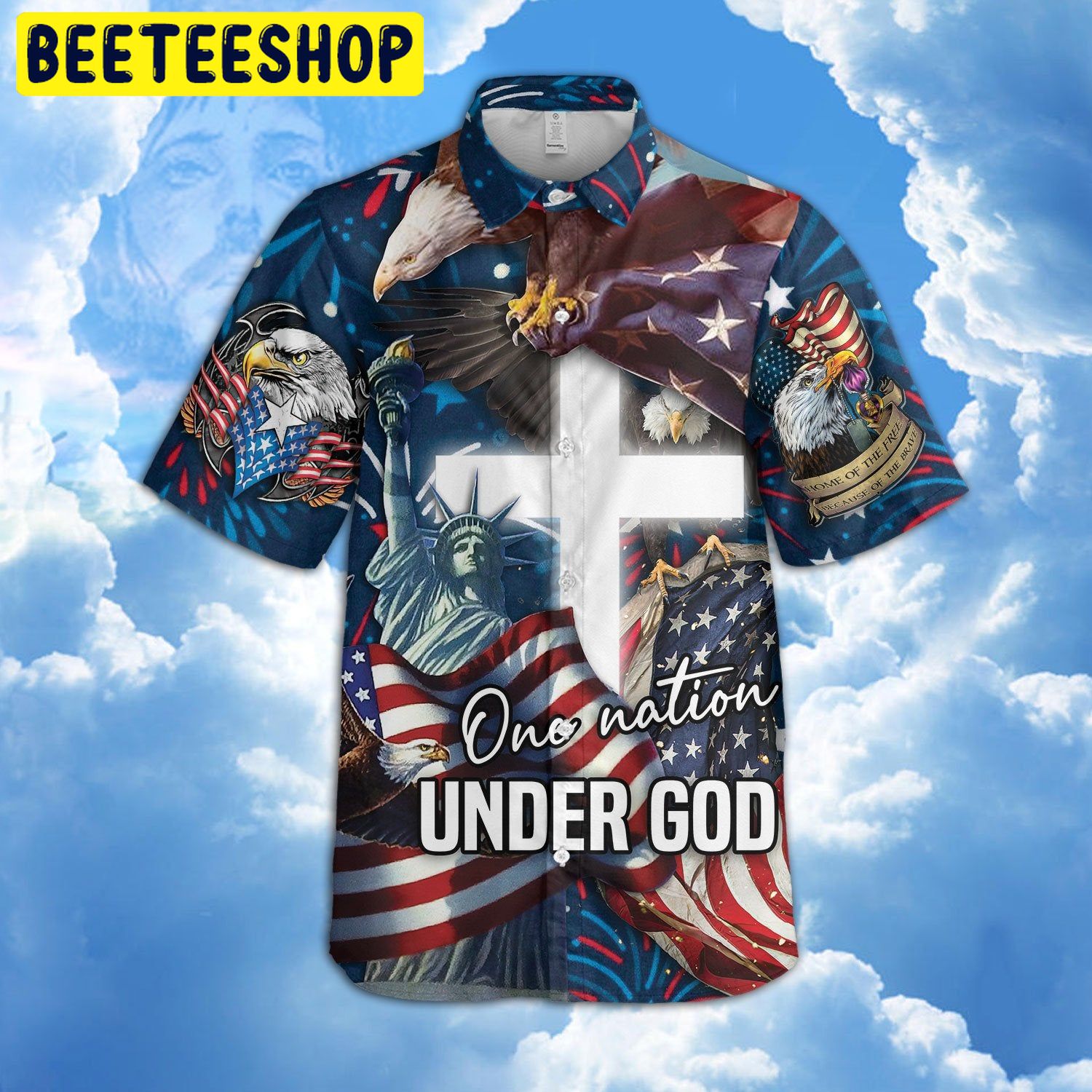 Jesus One Nation Under God Trending Hawaiian Shirt Jesus One Nation Under God Trending Hawaiian Shirt