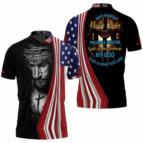 Jesus Way Maker Miracle Worker My God That Is Who You Are 3D All Over Print Polo Shirt Jesus Way Maker Miracle Worker My God That Is Who You Are 3D All Over Print Polo Shirt