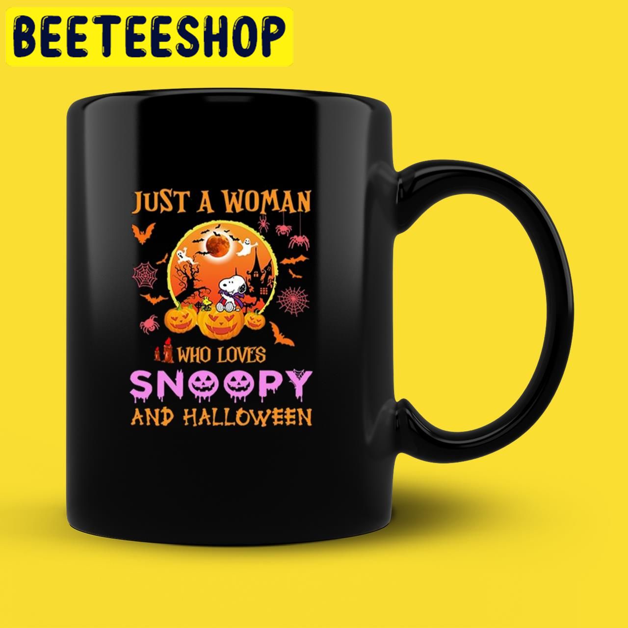 Just A Woman Who Loves Snoopy And Charlie Halloween Trending Unisex T-Shirt Just A Woman Who Loves Snoopy And Charlie Halloween Trending Unisex T-Shirt