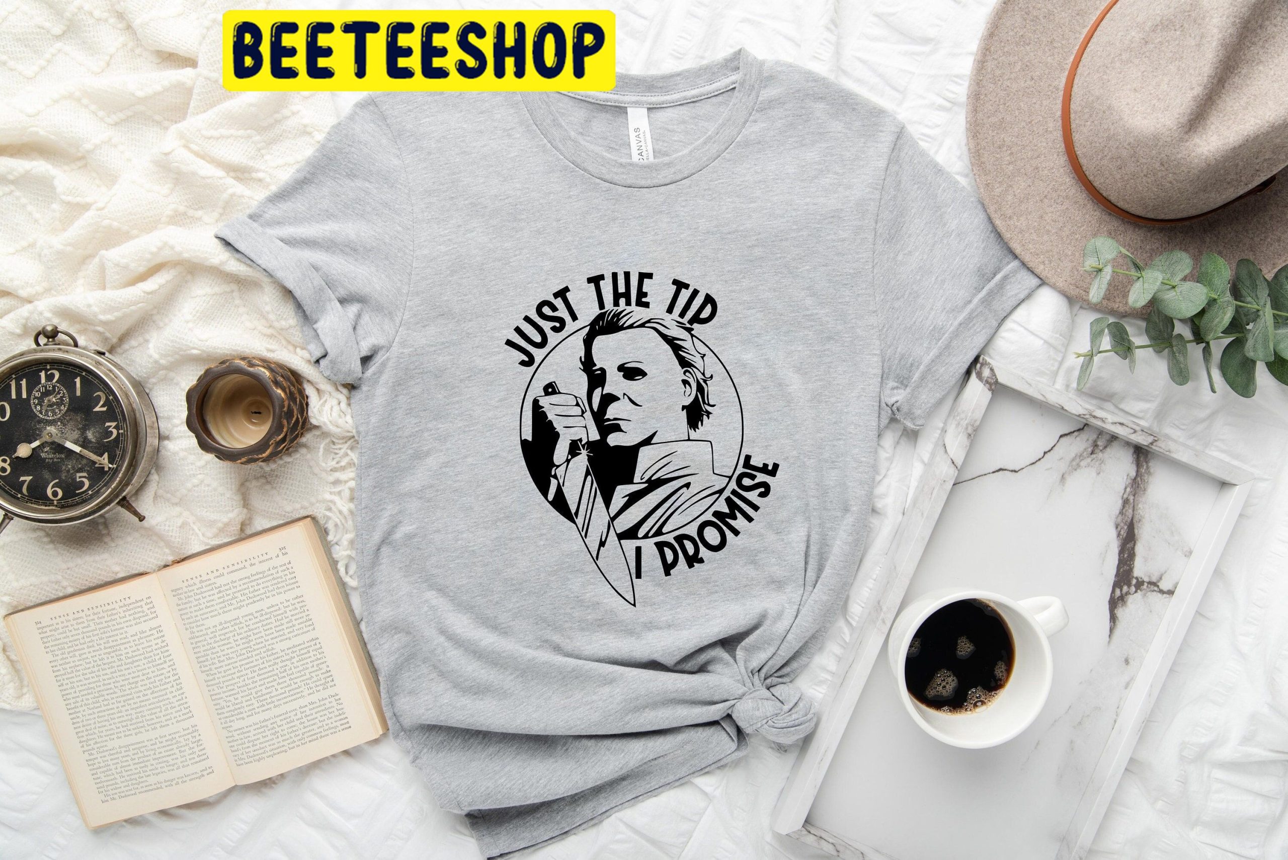 Just The Tip I Promise Michael Myers Halloween Trending Unisex Shirt Just The Tip I Promise Michael Myers Halloween Trending Unisex Shirt