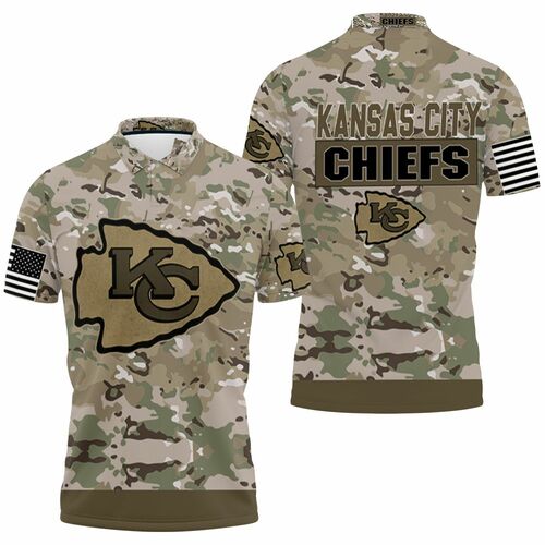 Kansas City Chiefs Camouflage Veteran 3D All Over Print Polo Shirt Kansas City Chiefs Camouflage Veteran 3D All Over Print Polo Shirt