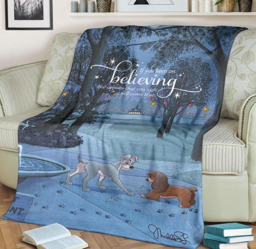Keep On Believing Lady And The Tramp Disney Best Seller Fleece Blanket Throw Blanket Keep On Believing Lady And The Tramp Disney Best Seller Fleece Blanket Throw Blanket