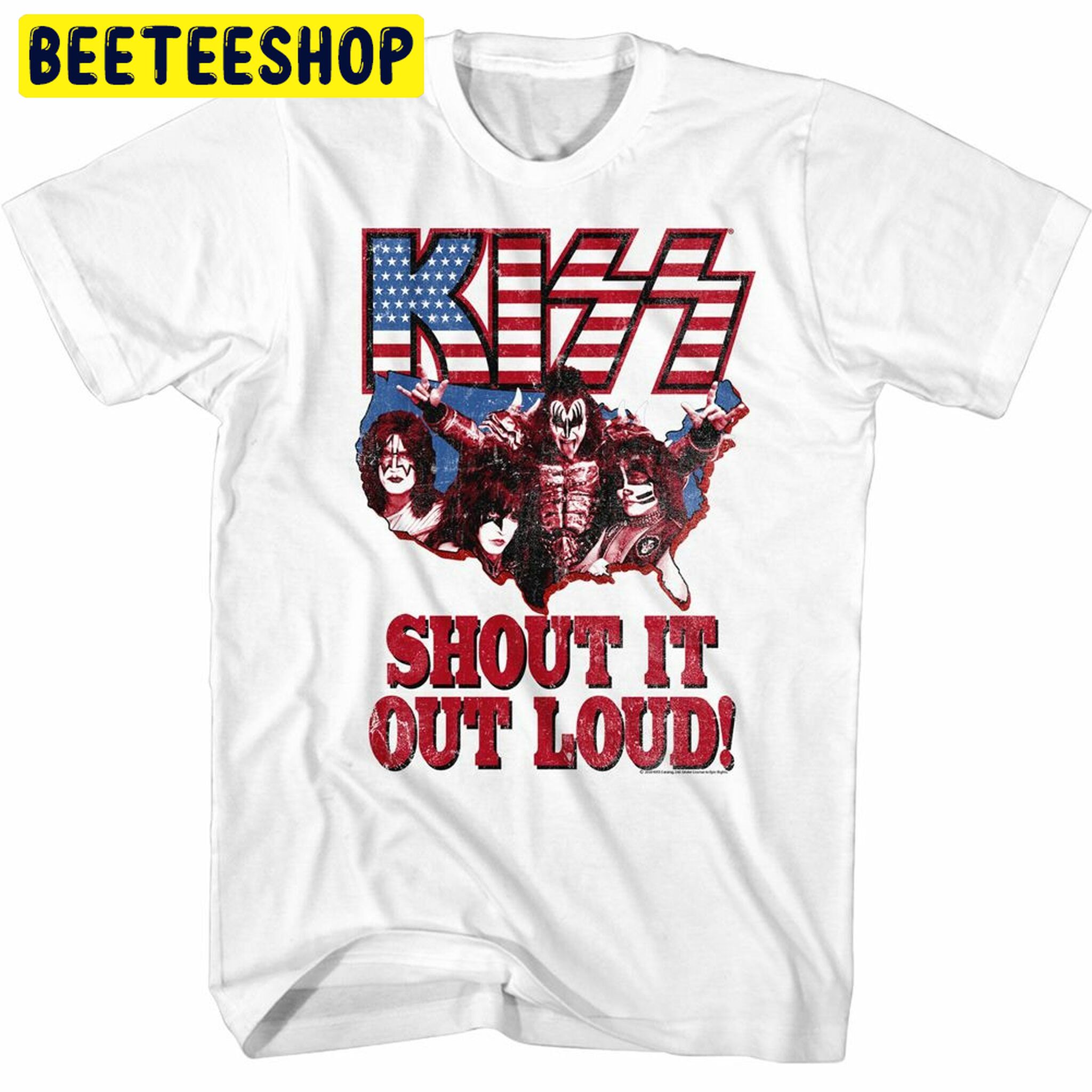 Kiss Shout White Adult Trending Unisex Shirt Kiss Shout White Adult Trending Unisex Shirt