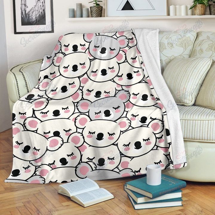 Koala Cute White And Pink Fleece Blanket Throw Blanket Koala Cute White And Pink Fleece Blanket Throw Blanket