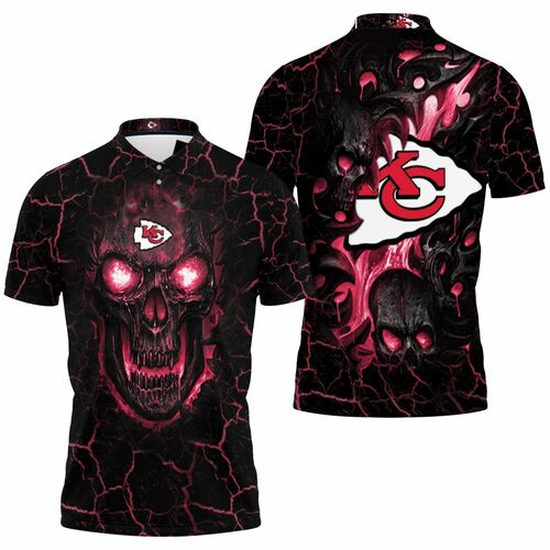 Lava Skull Kansas City Chiefs Jersey 3D All Over Print Polo Shirt Lava Skull Kansas City Chiefs Jersey 3D All Over Print Polo Shirt