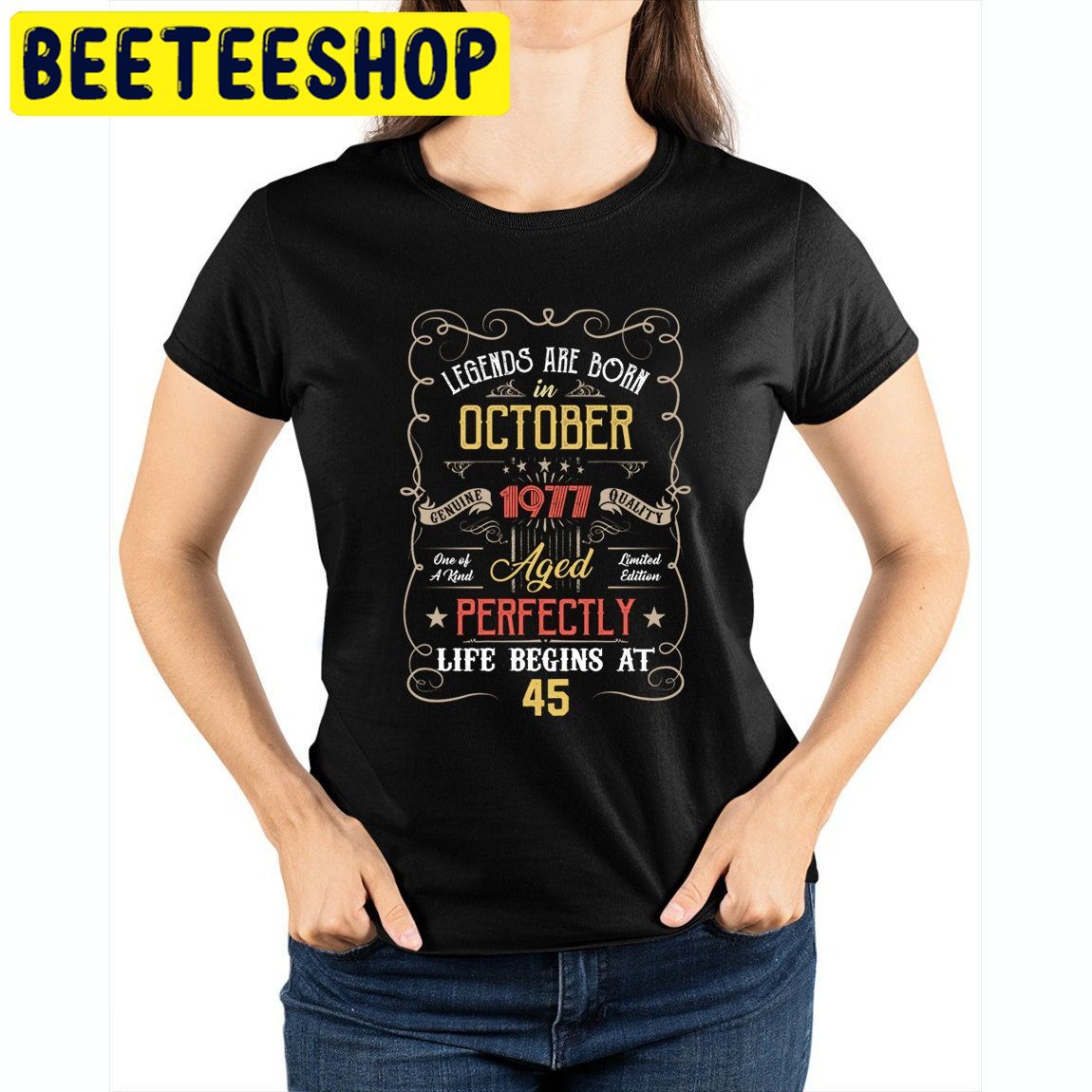 Legends Born In October 1977 45th Birthday 45 Years Old HalloweenTrending Unisex Shirt Legends Born In October 1977 45th Birthday 45 Years Old HalloweenTrending Unisex Shirt