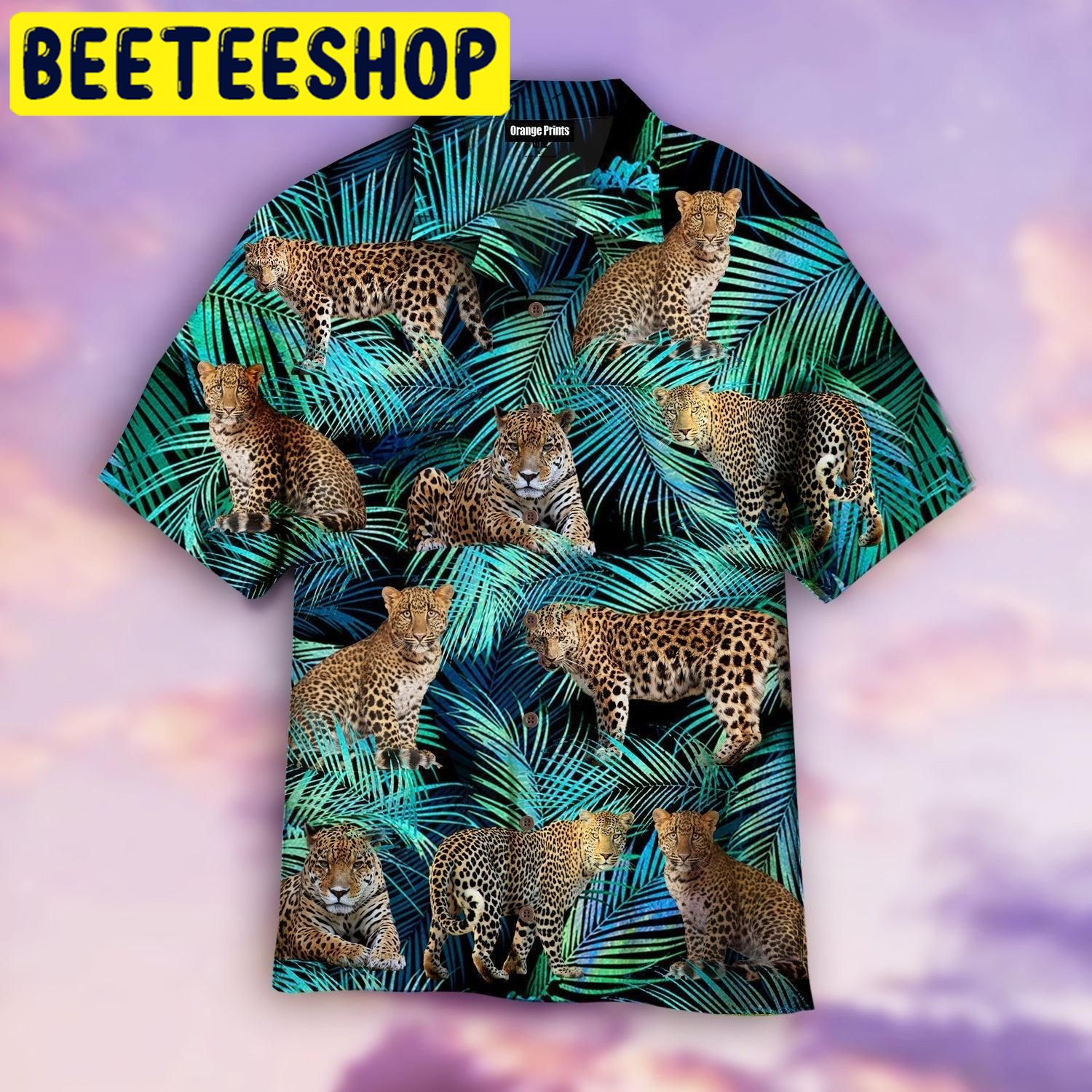 Leopard Leaves Pattern Tropical Hawaiian Shirt Leopard Leaves Pattern Tropical Hawaiian Shirt