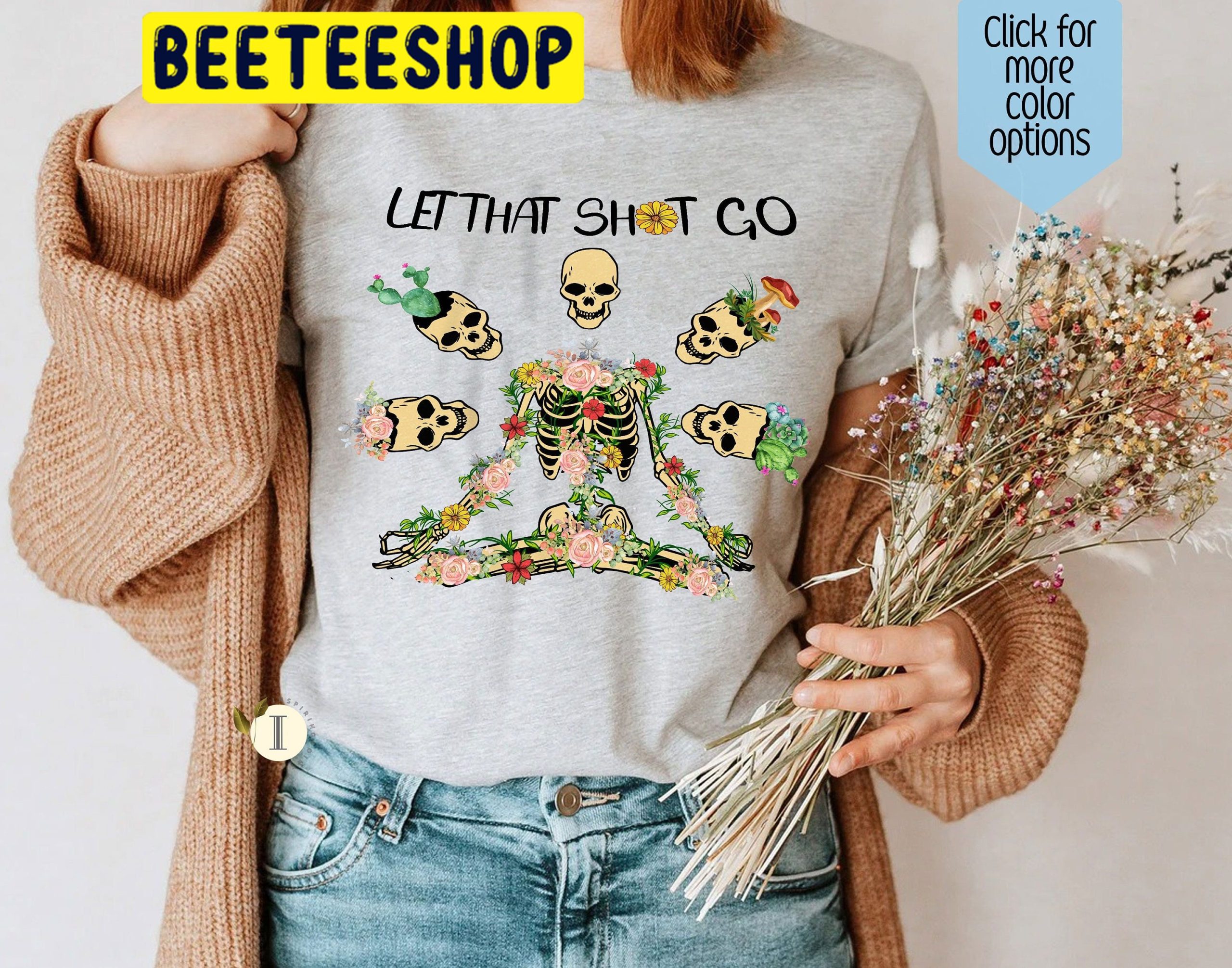 Let That Shit Go Funny Skeleton Yoga Halloween Trending Unisex Shirt Let That Shit Go Funny Skeleton Yoga Halloween Trending Unisex Shirt