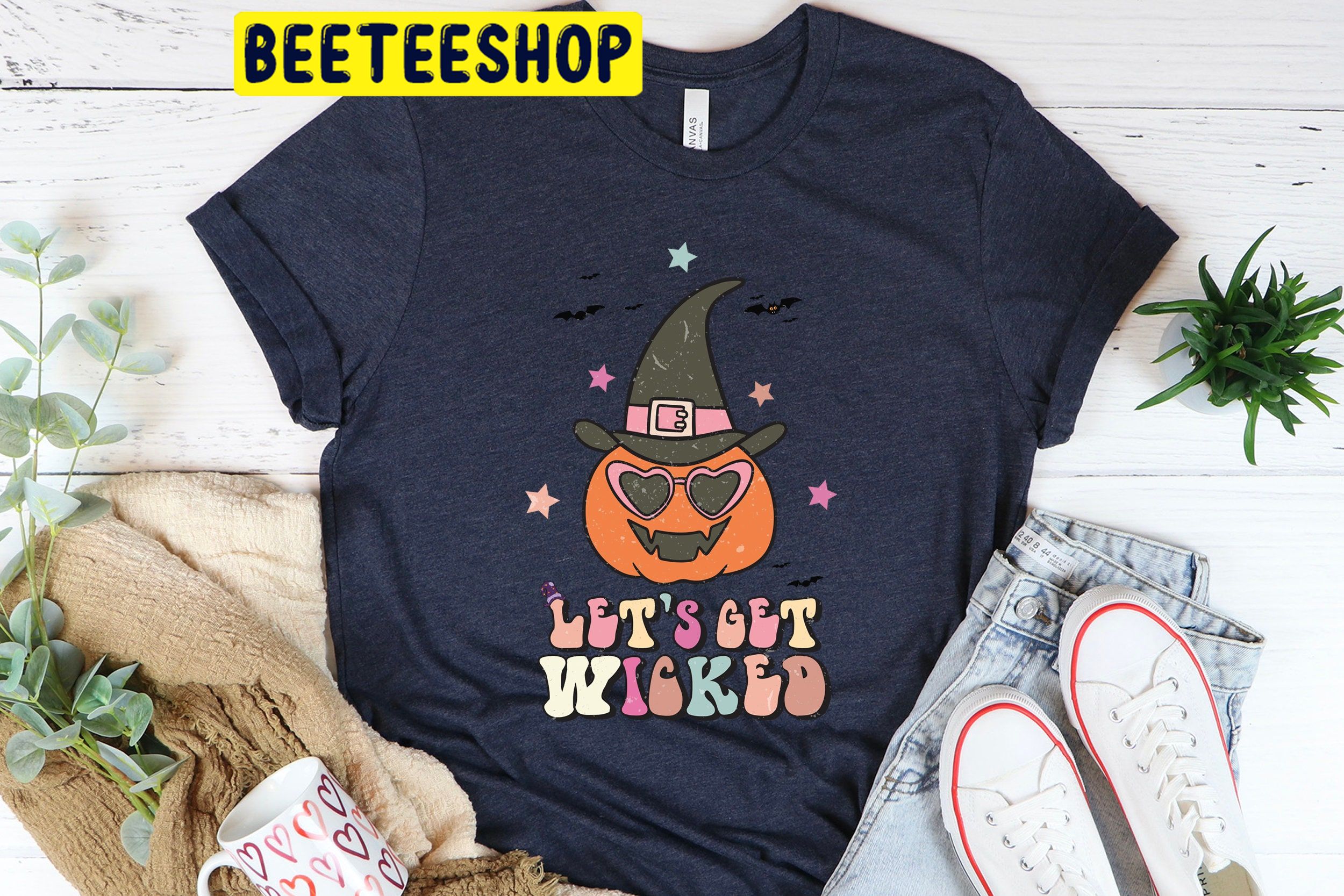 Lets Get Wicked Retro Halloween Trending Unisex Shirt Lets Get Wicked Retro Halloween Trending Unisex Shirt