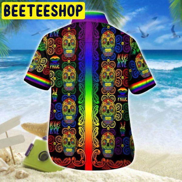 LGBT Sugar Skull Hawaiian Shirt LGBT Sugar Skull Hawaiian Shirt