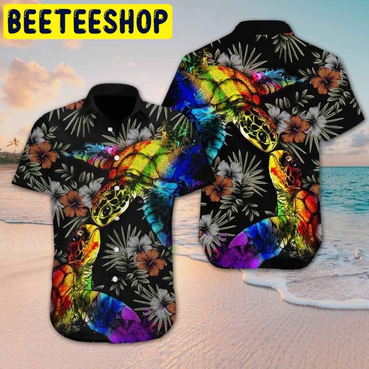 LGBT Turtle Flower Hawaiian Shirt LGBT Turtle Flower Hawaiian Shirt