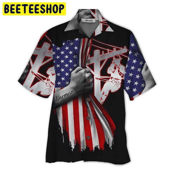 Lineman Trending Hawaiian Shirt Lineman Trending Hawaiian Shirt