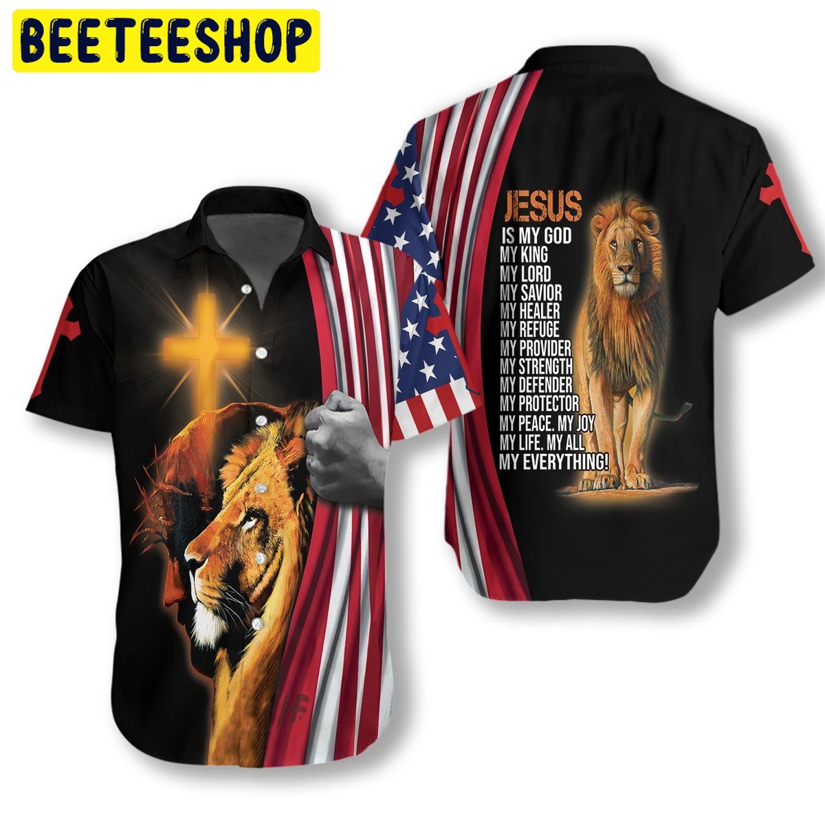 Lion And God Trending Hawaiian Shirt Lion And God Trending Hawaiian Shirt