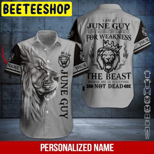 Lion June Guy Custom Name Hawaiian Shirt Lion June Guy Custom Name Hawaiian Shirt