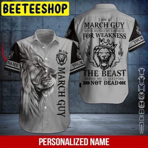 Lion March Guy Custom Name Hawaiian Shirt Lion March Guy Custom Name Hawaiian Shirt