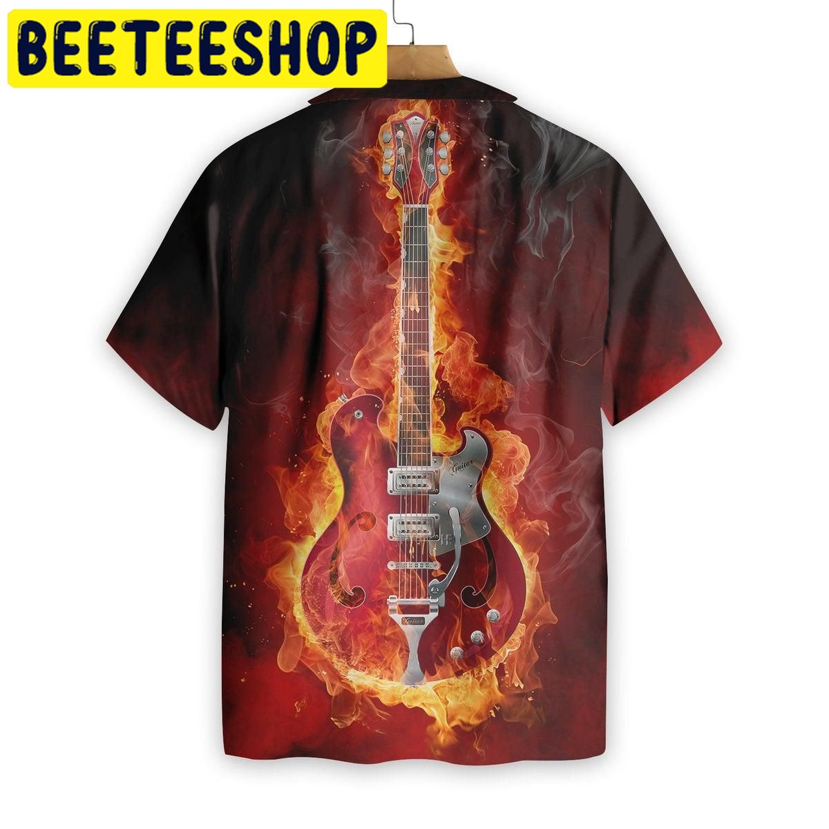 Live Hard Die Strong Burning Guitar Hawaiian Shirt Live Hard Die Strong Burning Guitar Hawaiian Shirt